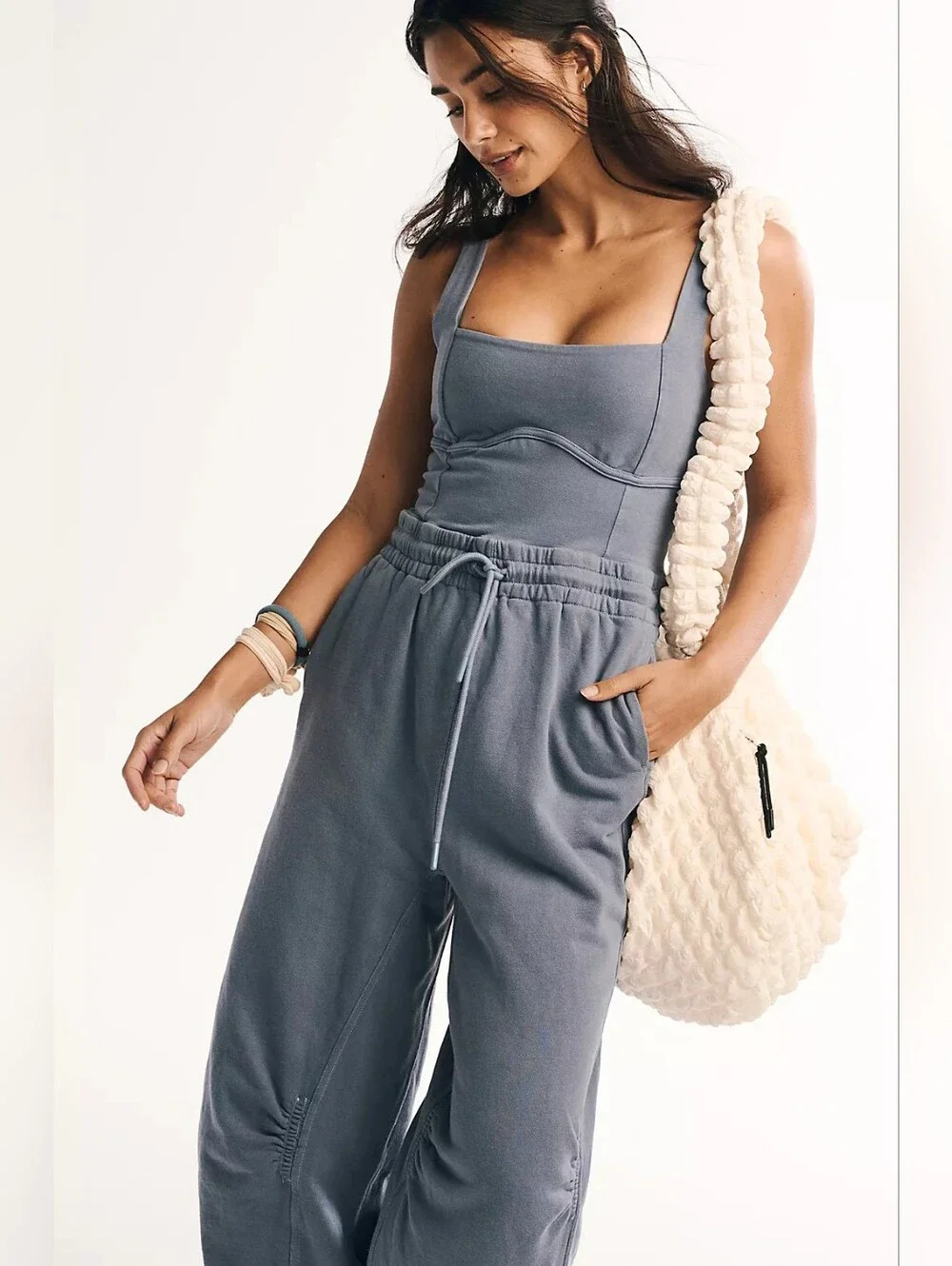 ❣️🪷NWT Free People Inbound Onesie In Skyline Blue Size S 🌙
